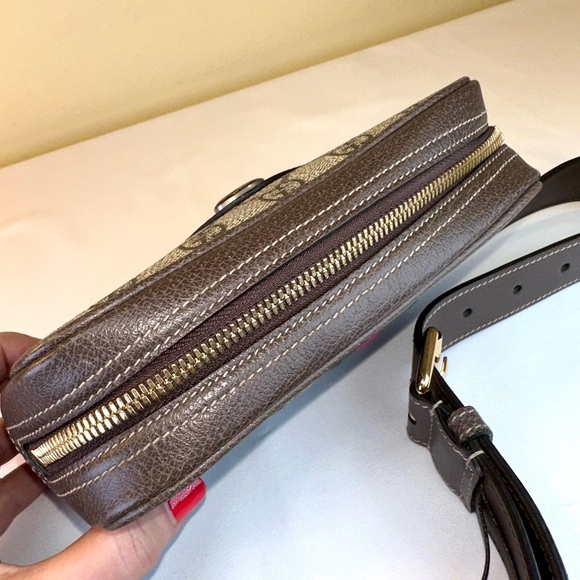 Gucci GG Supreme Monogram Ophidia Belt Bag & Leather Sz 85/34 Italy box dustbag - Picture 12 of 16